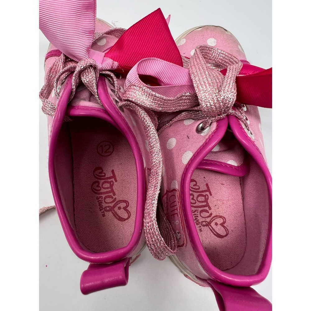 JoJo Siwa Pink White‎ Polka Dot Girl's Shoes Ground Up Size 12 - Picture 5 of 7